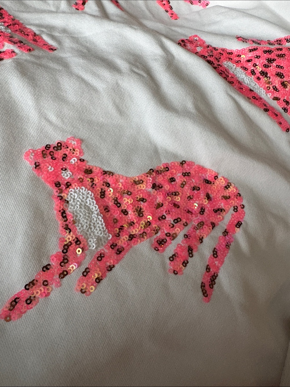 Peach Love California White Sweatshirt with Pink Cheetah Motif - Picture 3 of 6